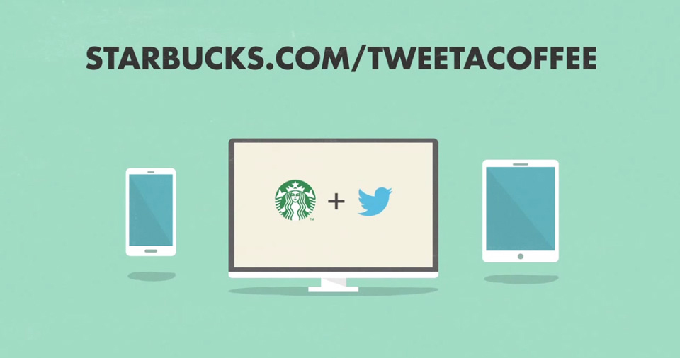 A Starbucks criou o Tweet a Coffee, em que você pode dar um café para alguém através de uma simples menção no Twitter. Edeal - Agência de Comunicação em BH.